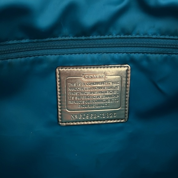 Coach Poppy Op Art Glam Tote Bag Shoulder Bag Tan Gold Beige - Picture 6 of 13